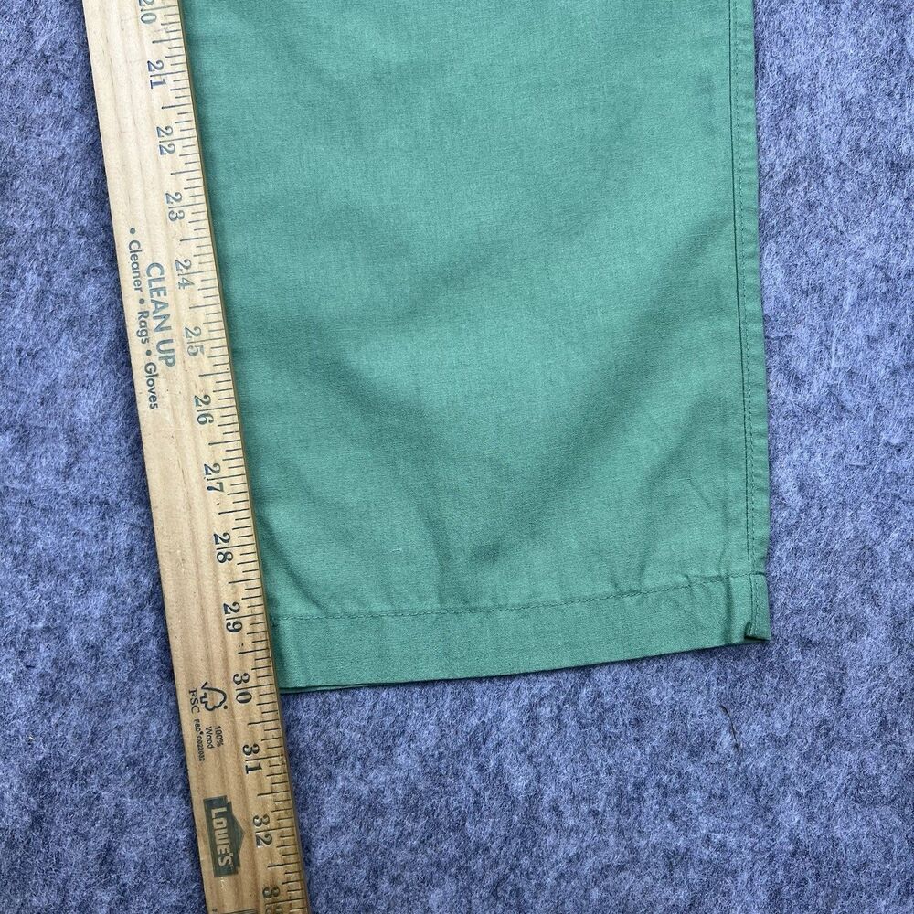 Roundtree & Yorke Men's Chino Pants Poplin Flat Front Green Classic Fit Sz 32x30 - Picture 5 of 12